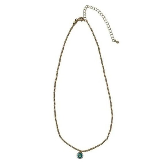 Mini Evil Eye Pendant 14" Choker Necklace - Picture 2 of 2